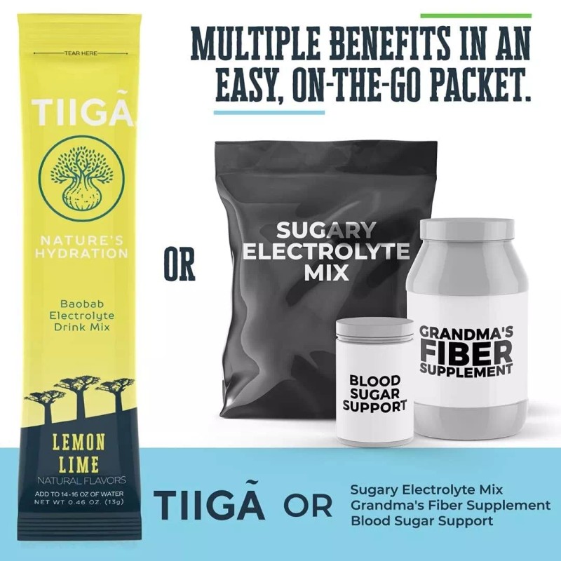 TIIGA Baobab Superfruit Hydration - Powdered Energy Drink Mix -