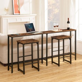 HOOBRO 70.9 Inches Console Table with Charging Station, Extra Long Entryway Table with 2 Power Outlets and 2 USB Ports, Narrow Sofa Table Behind Couch, Hallway, Living Room, Rustic Brown#springtok