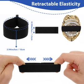 30 Pieces Black Badge Band,Mourning Bands For Badges,Police Mourning Band Stripe,Funeral Honor Guard Elastic Straps,Elastic Honor Guard Straps,Police Officer Badge Mournings Twill Bands