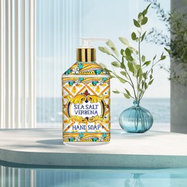 Villa Flora Hand Soap Set, 8 x 21.5oz bottles - Sea Salt Verbena, Coconut Citrus, Orchid Vanilla, and White Jasmine. Home and Body Company