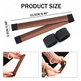 Ryaupy 3 Pieces Magic Hair Bun Maker - Hairstyle Aid Bun Band for Women - French Twist Hair Bun Styling Braid Holder Tool (Black, Brown, Light Brown)