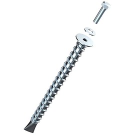 BoltHold - SP18-716 Zinc-Plated Asphalt Anchor (7/8" x 12") - with 1.25" Hex Bolt & 1" Washer - Chemical Anchors - for Installation of Sheds, Carports, Bike Racks, & More - 2500 lb Pull Rated - 6 PK