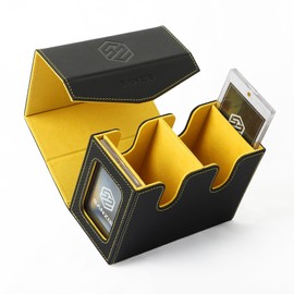 SANZIE Card Deck Box for MTG Commander Deck Box with 2 Toploaders 35PT fits 240+ Single Sleeved Trading Cards PTCG TCG Deck Box for Trading Cards (Black)