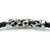 Silver One Point Leather Choker, Arabesque, Stainless Steel, Genuine Leather,