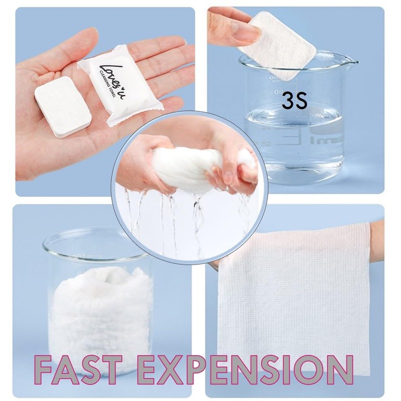 Premium Disposable Washcloths for travel, 40pcs Portable Disposable Pure Cotton