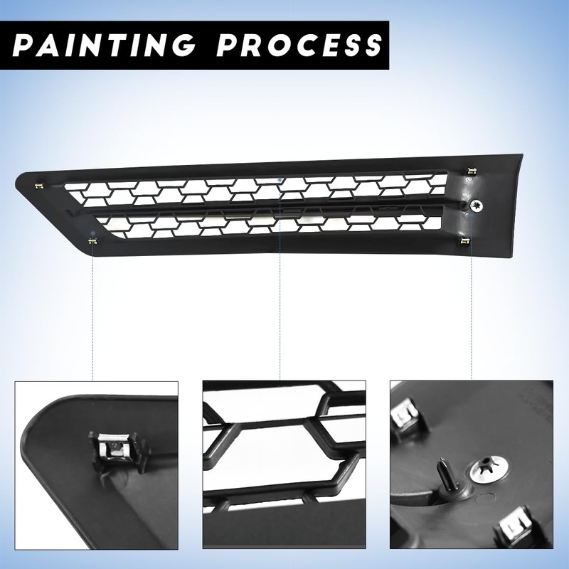 Right Black Cascadia Hood Side Grille Air Intake Vent Replacement