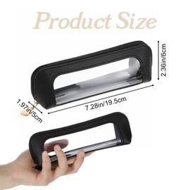 Sibba Small Clear Makeup Bag Travel Makeup Bag PU Leather Make up Brush Case Clear Cosmetic Bags Make up Organizer Zipper Pouch for Women Home Travel Office Cosmetic Storage (Black)