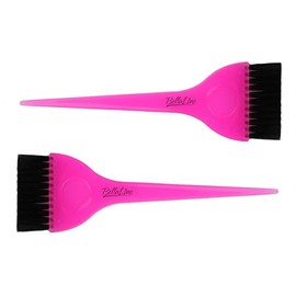 BellaLine Set di 2 pennelli da colorare – Rosa – Pennello professionale per capelli per parrucchiere e casa