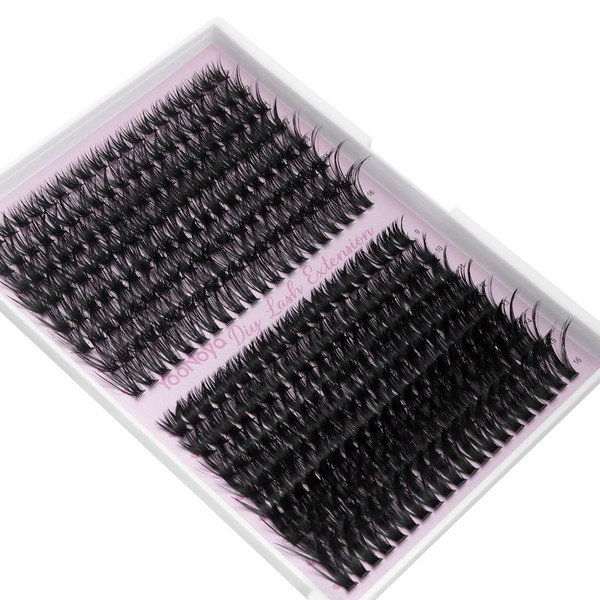 YOONOYA Lash Clusters 320 Pcs 9-16 mm Individual Lashes 50D
