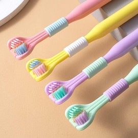 2Pcs Random Color Three-Sided Soft Hair Toothbrush, Wrap-Around Design, Deeply and Thoroughly to Clean Teeth and Gums, Manual Toothbrushes Suitable for Adults Manual Toothbrushes and Accessories