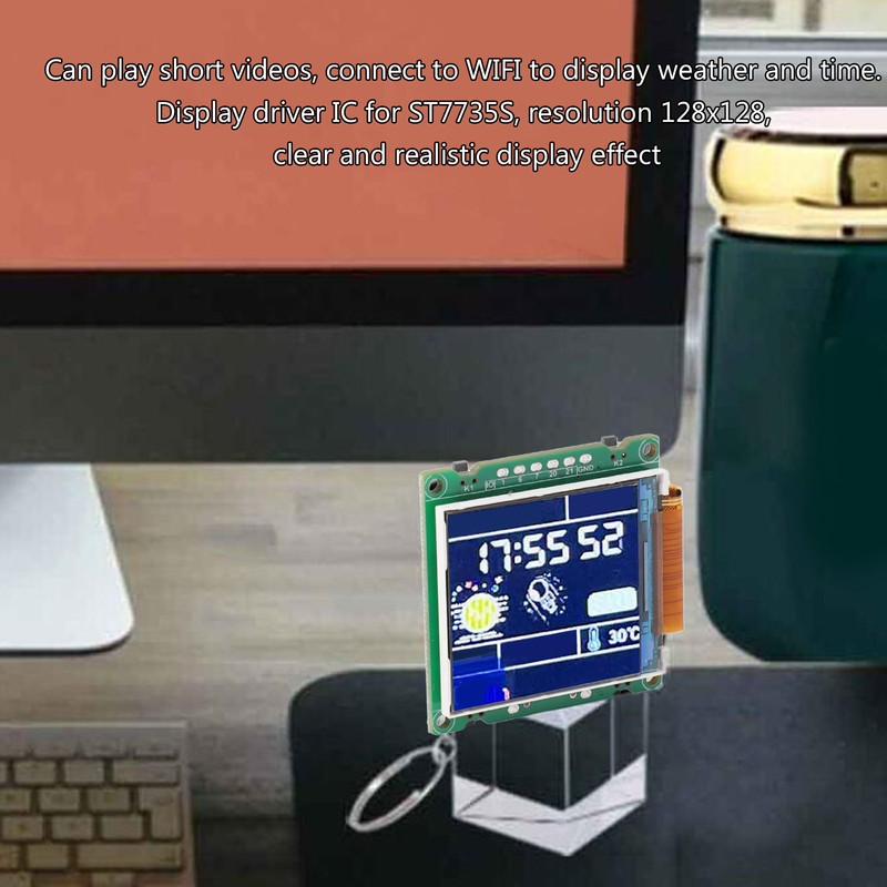 For ESP32 C3 Desktop Trinket Support WiFi Bluetooth 1.44inch LCD