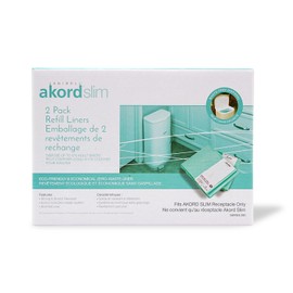 Janibell Akord Slim Adult Diaper Pail Refill Liners, 2 Count – Fits Akord 280 Slim, Odor Locking, Easy Cut & Tie, Hands-Free, Continuous Liner System – Each 2-Pack Holds Up to 576 Adult Diapers