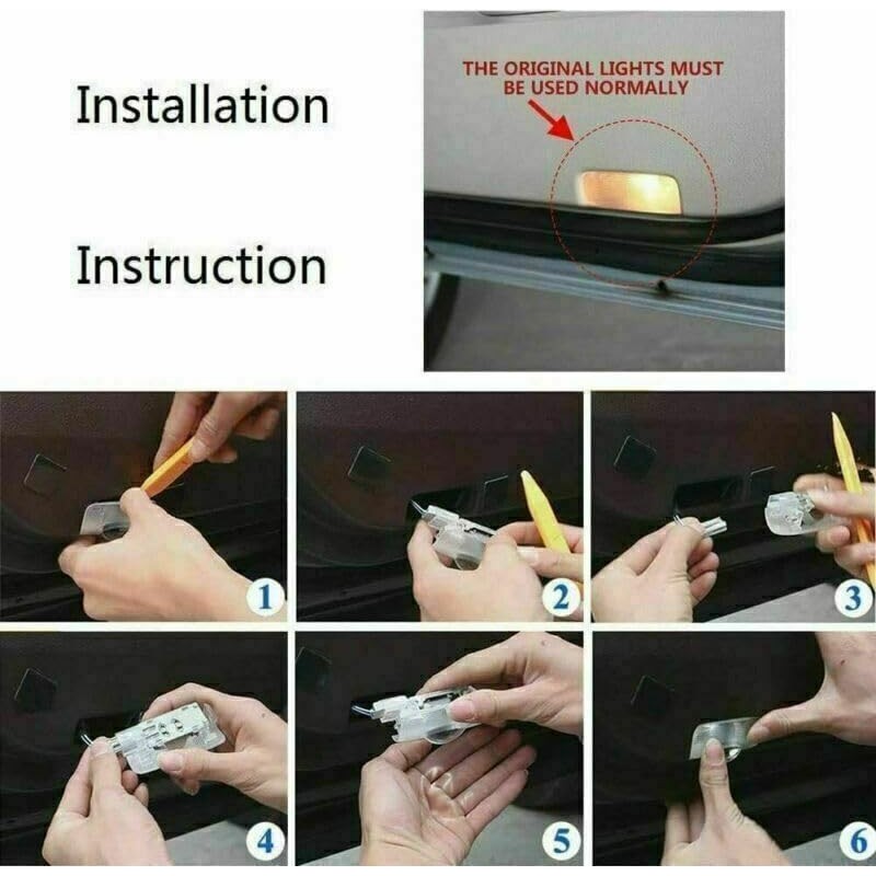 3D Shadow Light LED Car Door Light Logo Projector (White)