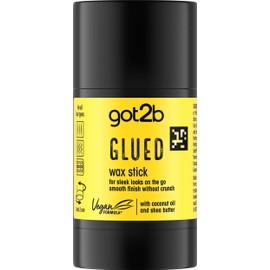 Got2B got2b Glued Wax Stick 50g, Long-Lasting Styling Wax Stick, Clear Hair Wax Stick for Slick Looks On the Go, Non-Greasy Hair Pomade to Tame Flyaways, Strong Hold, Vegan Formula*