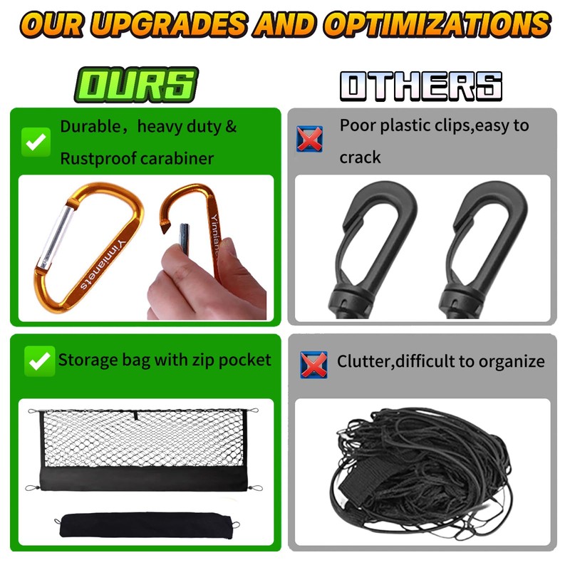 Envelope Style Truck Bed Cargo Net Compatible with 2005-2025 Toyota