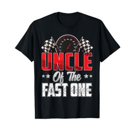 1 year old racing car fast one birthday 1st Family Uncle T-Shirt