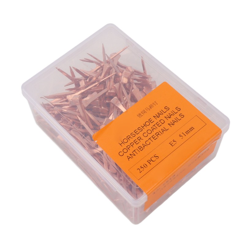 250Pcs Horseshoe Nails Copper Plated Rustproof Equestrian Riding Equipment Pet