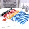 200 Sheets Orange and White Checkered Food Wrapping Paper, Dry