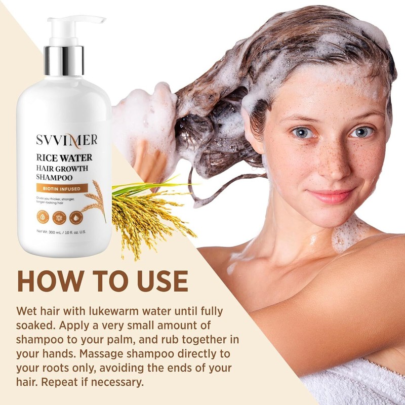 All Hair Types Hair Growth Shampoo Biotin, Rice Water for