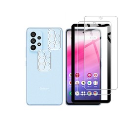 Compatible Galaxy A53 5G SC-53C SCG15 2 Glass Film + 2 Camera Film + 1 Guide Frame Included [Nippon Asahi Glass 9H Hardness] Film, Tempered Glass, LCD Protective Film 3D Touch Compatible, High