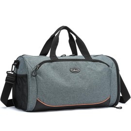 TUGUAN Sports Gym Bag Mens, 30L Small Cabin Duffle Bag for Travel with Shoes Compartment & Wet Pocket, Lightweight Holdall Duffel Bag for Weekend Overnight Womens Swimming Workout Bag, Grey