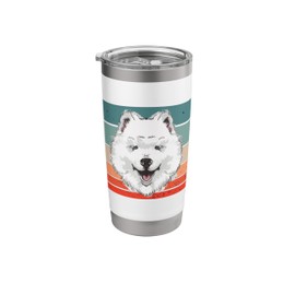 Fluffy Friend Snow Puff Furball Smiling Sammy Samoyed Dogs Stainless Steel Insulated Tumbler