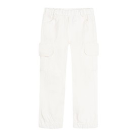 Mud Kingdom Joggers Cargo Pant for Little Boys Elastic Waist Cotton Outdoor Woven with Pockets White Size 6