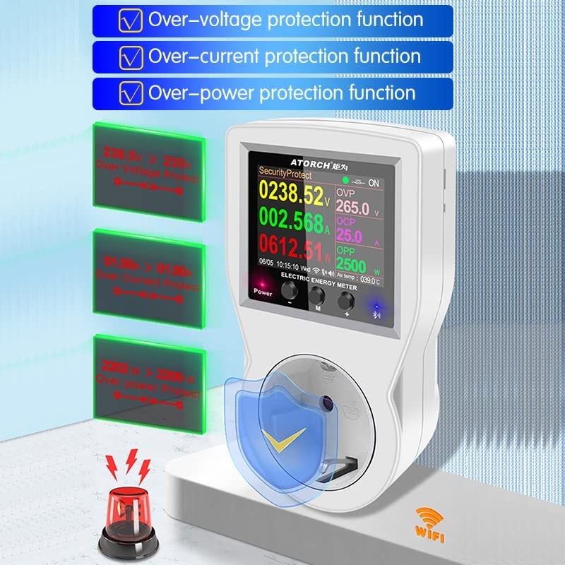 WiFi Watt Meter, Plug-in JP Socket Power Meter, Electricity Bill