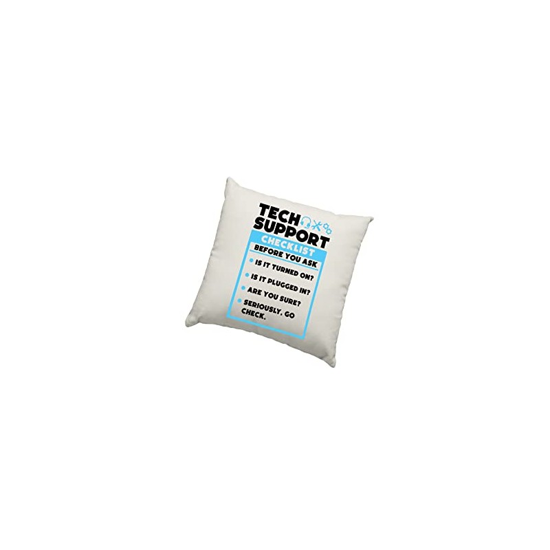 Funny IT Cushion Cover -Tech Support Checklist Funny Sysadmin Scatter