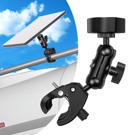Peleus Starlink Mini Mount for RV/Yacht/Camper/Guardrails, Starlink Mini Rv Ladder Mount, Starlink Mini Roof Rack Mount,Universally Adjustable Angle Clamp Add an Aluminum Alloy Adapter