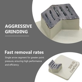 Concrete Floor Grinding Disc, Redi-Lock Metal Diamond Grinding Shoes Compatible with Husqvarna Grinders, Single Arrow Seg, 30/40 Grit 6S Soft Bond, 3PCS