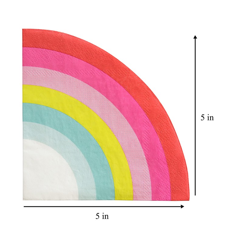 C.R. Gibson TW4-24076 Rainbow Disposable Paper Cocktail Napkins for Birthday