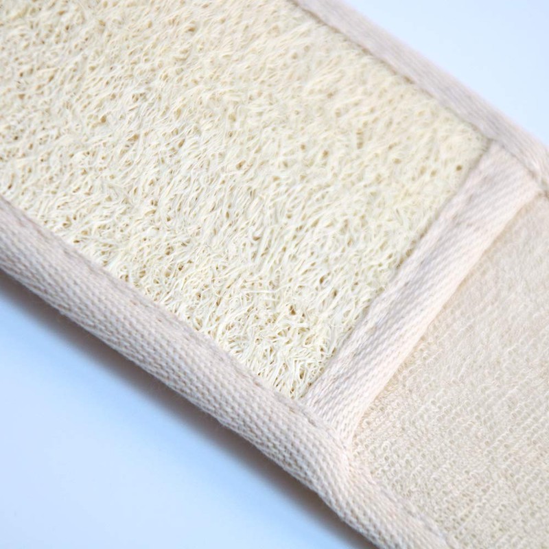 Luffa Exfoliating Back Scrubber for Shower, Double Side Scrubbing Strap,