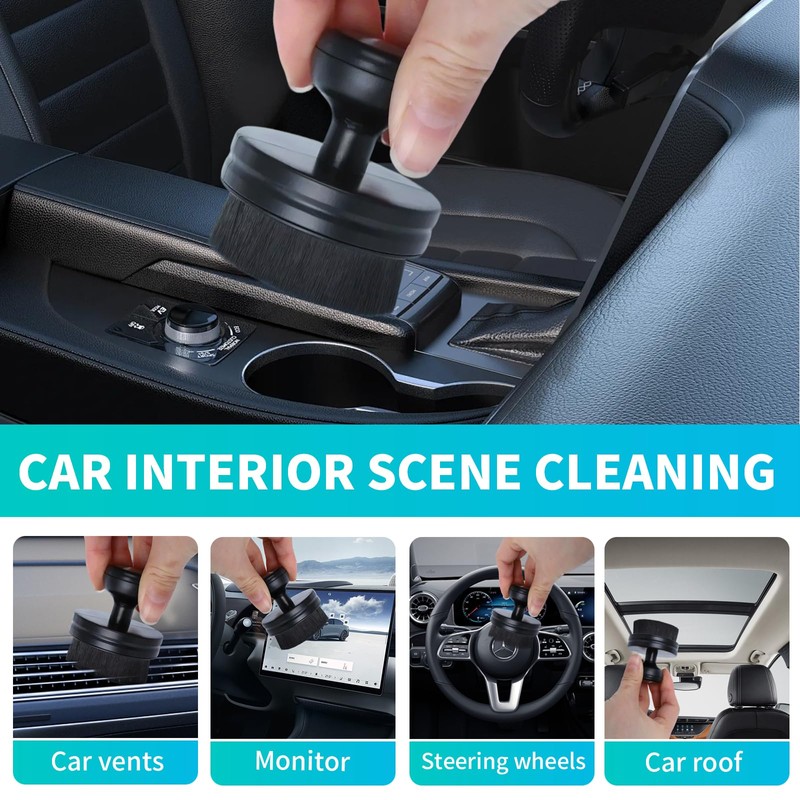 IPELY Tire Shine Brush, Tire Dressing Brush with Storage Base,
