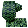 Hi-Tie Men's Christmas Tie Set Tie Pocket Square Cufflinks Set