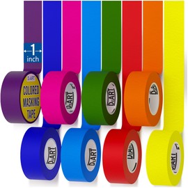8x Colored Masking Tape, 33 Ft x 1 inch Colored Painters Tape for Arts & Crafts Labeling or Coding, Education Supplies & Craft Supplies Color Tape Rolls, Colorful Masking Craft Tape, Drafting Tape
