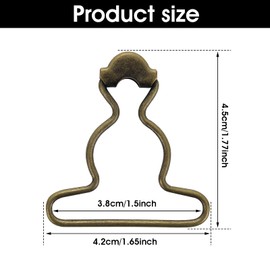 Lusofie 20Pcs Dungaree Suspender Clips Overall Buckles 1.5 Inch Wide Bottom Gunmetal Overall Buckles Clips Replacement for Sewing DIY Rompers