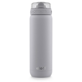 Ello Cooper 18oz Kids Stainless Steel Water Bottle with Straw and Carry Handle, Double Walled and Vacuum Insulated Metal, Leak Proof Locking Lid with Soft Silicone Spout, Reusable, BPA Free, Gray