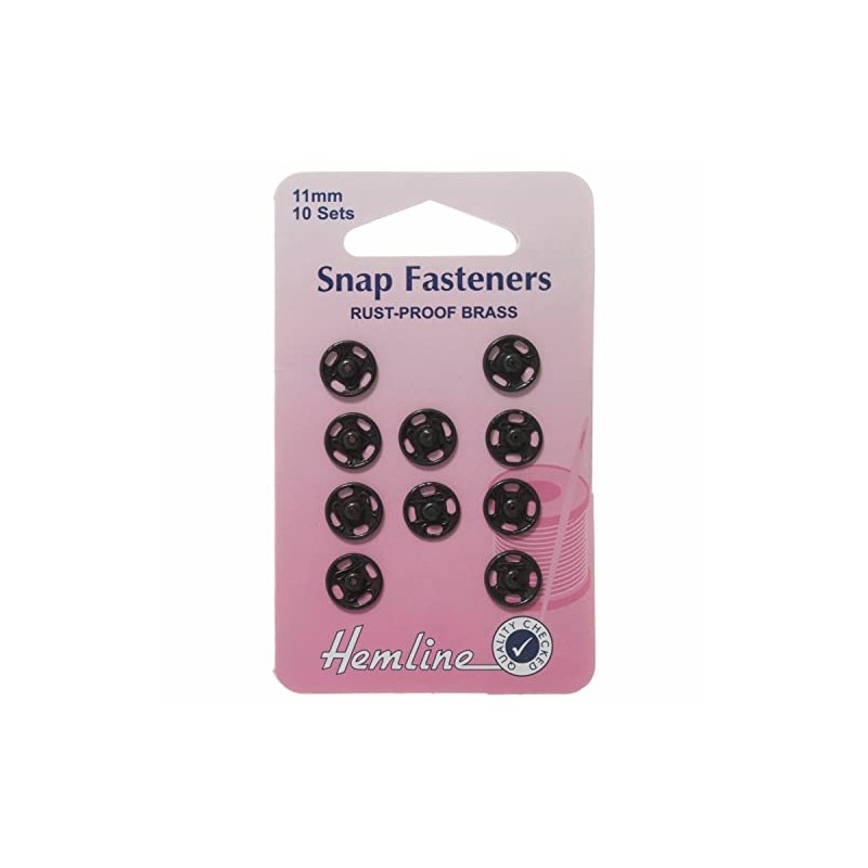 Sew On Snap Fasteners 11mm Black