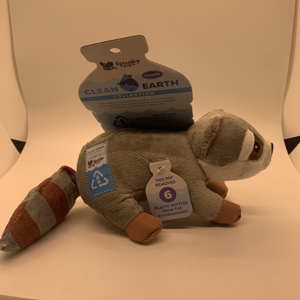 Spunky Pup Dog Toy Clean Earth Collection Raccoon