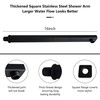 Rain Shower Head Black with Extension Arm 12 Inch Square