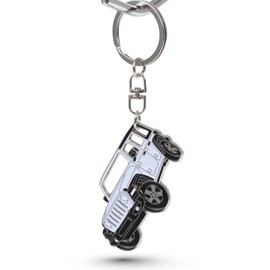 MO FACTORY Jeep Key Chain Key Ring Wrangler JK JL Jeep Goods Wrangler Accessories Key Case, bright white