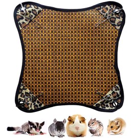LeerKing Small Animals Cool Rattan Hammock Summer Cooling Cage Hanging Bed Mat for Guinea Pigs Ferrets Chinchilla Hamsters Hedgehogs,Leopard
