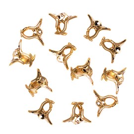Mia Clippies, Small Size Jaw Clamps, Hair Clips Barrettes, Shiny Gold Plastic, for Women, Girls, Twists, Thin Sections of Hair 12pcs