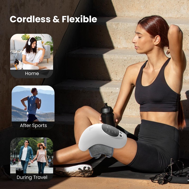 COMFIER Cordless Knee Massager with Heat,Vibration Knee Pain Relief,Red LightTherapy,Upgraded