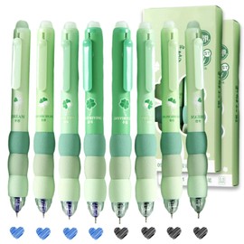 EUDUUQ 8 Erasable Ballpoint Pens, 0.5 mm Rollerball Pen, Erasable, Quick-Drying Gel Pens, Erasable Pens for School Supplies, Office Supplies, Students (Black and Blue)