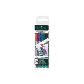 Faber-Castell F151404 Faber Fine Multimark Water sol (Pack of 4)