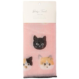 Cozy Company 501873 Nylon Body Towel, Squishy Cat (501873), Made in Japan