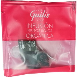 CAFES GUILIS DESDE 1928 AMANTES DEL CAFE Organic Red Berry Leaf Infusion Box 15 Pyramids - Pack of 4