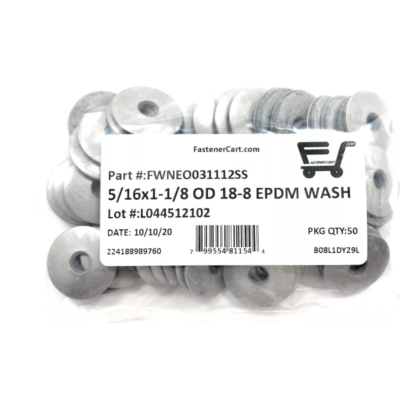 FAS (50) 5/16 x 1-1/8 OD Stainless Steel Washer EPDM